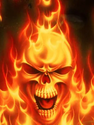 Fire Skull With Red Eyes Wallpaper