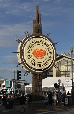 Fishermans Wharf Sign Portrait Wallpaper