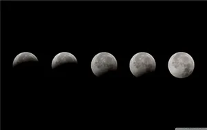 Five Moon Phases To Full Moon Wallpaper