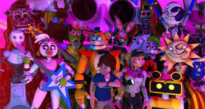 Five Nights At Freddy's Security Breach All Star Squad Wallpaper