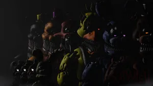 Five Nights At Freddys 4 Lined Up Characters Wallpaper