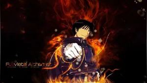 Flame Alchemist Roy Mustang In Action Wallpaper