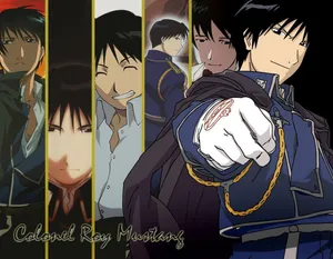 Flame Alchemist Roy Mustang Unleashing His Power Wallpaper