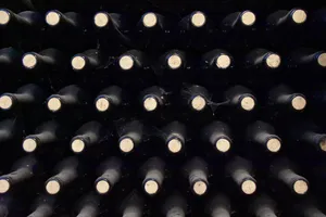 Flat Lay Wine Bottles Wallpaper