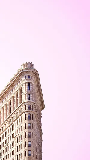 Flatiron Building Pink Sky Wallpaper