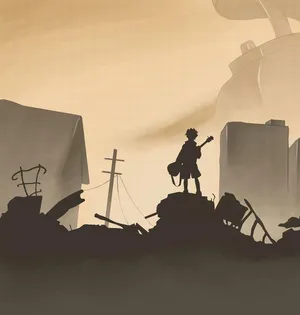 Flcl Naoto In Ruins Wallpaper