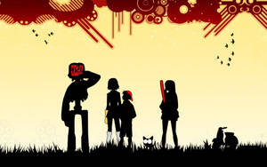 Flcl Silhouette Heroes Wallpaper