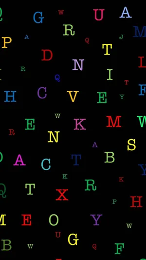 Floating Alphabets In The Dark Wallpaper