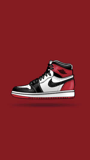 Floating Red Nike Jordan Air 1 Shoe Wallpaper