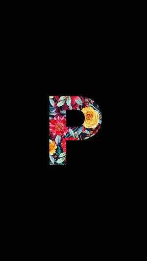 Floral P Letter Wallpaper