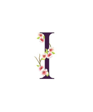 Floral Purple Letter I Wallpaper