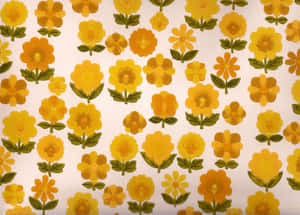 Floral Retro Style 70s Aesthetic Desktop Wallpaper