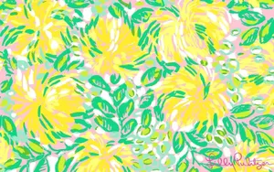 Floral Yellow Lilly Pulitzer Desktop Wallpaper