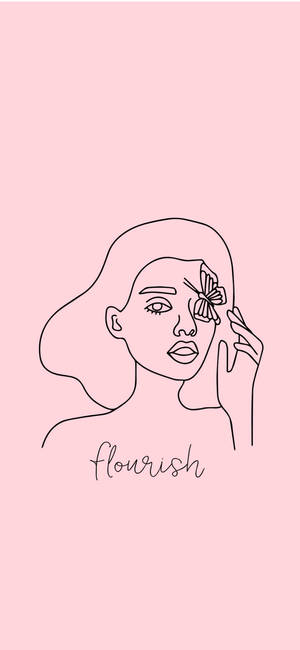 Flourish Line Art Iphone 12 Wallpaper