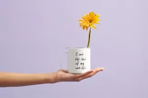 Flower In Cup Affirmation Wallpaper