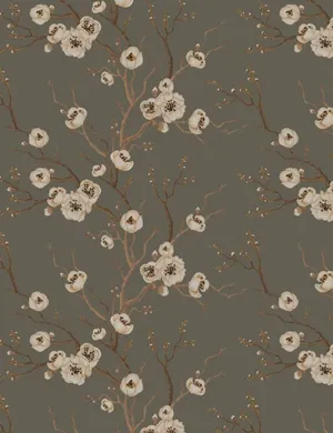 Flowers In Beige Background Wallpaper