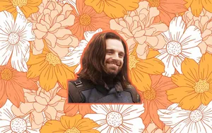 Flowery Smiling Winter Soldier Wallpaper