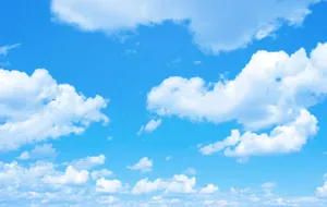 Fluffy Cumulus Blue Aesthetic Cloud Wallpaper