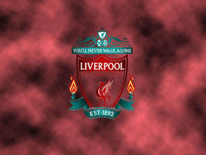 Fly The Red Flag High - Liverpool Fc Logo Wallpaper