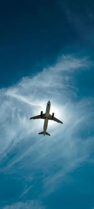 Flying Airplane Overhead Oneplus 9r Wallpaper