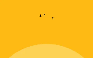 Flying Birds In Neon Yellow Wallpaper