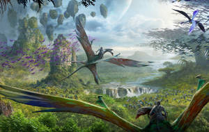 Flying Creatures In Pandora Mountain Wallpaper
