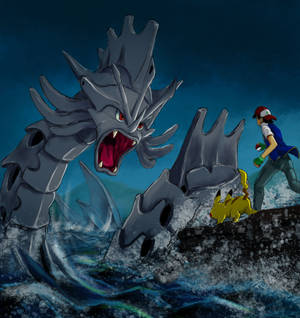 Flying High And Fearless With Gyarados Wallpaper