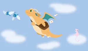 Flying High With A Dragonite Wallpaper