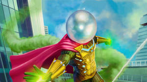 Flying Mysterio In Golden Armor Wallpaper