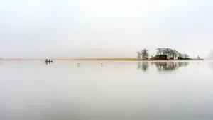 Fog At Lake Summanen Finland Wallpaper