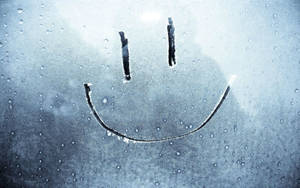 Foggy Happy Smile In Glass Panel Wallpaper