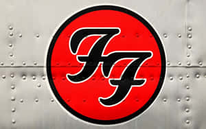 Foo Fighters Logoon Metal Background Wallpaper