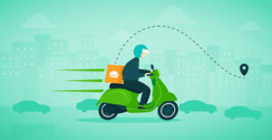 Food Delivery Green Poster Wallpaper