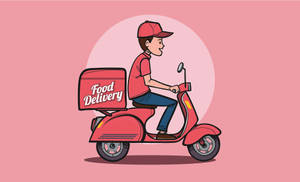 Food Delivery In Pink Wallpaper