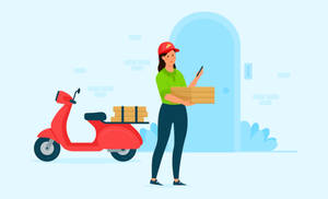 Food Delivery Lady Wallpaper