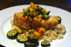 Food Photography Traditional Spanish Fried Halibut Wallpaper