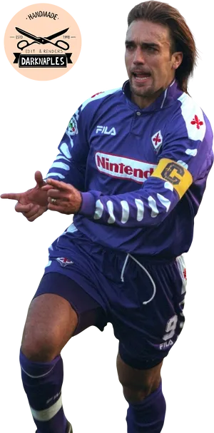 Football Player Gabriel Batistuta On White Background Wallpaper