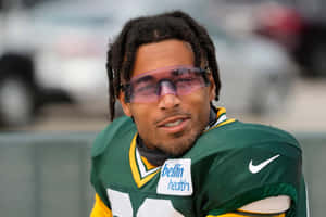 Football Player Sideline Portrait Wallpaper