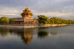 Forbidden_ City_ Corner_ Tower_ Reflection Wallpaper