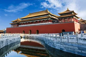 Forbidden_ City_ Meridian_ Gate_ Reflection Wallpaper