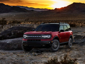 Ford Bronco In Shiny Red Wallpaper