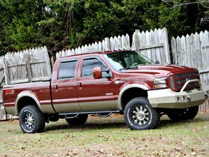 Ford F-350 Powerstroke Wooden Fence Wallpaper