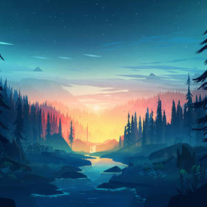 Forest On Digital Art Free Ipad Wallpaper