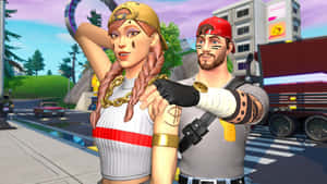 Fortnite Aura Skin Surrenders To A Man Wallpaper