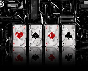 Four Aces Playing Cards Tech Wallpaper