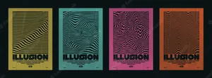 Four Ambiguous Optical Illusion Posters Wallpaper