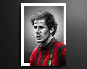 Franco Baresi Realistic Portrait Drawing Wallpaper