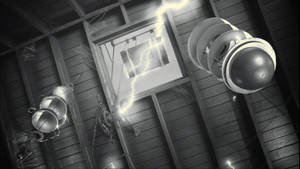 Frankenweenie Lightning Ceiling Wallpaper