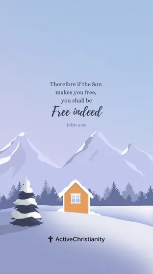 Free Indeed Bible Quote Wallpaper