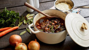 French Beef Bourguignon Stew Wallpaper